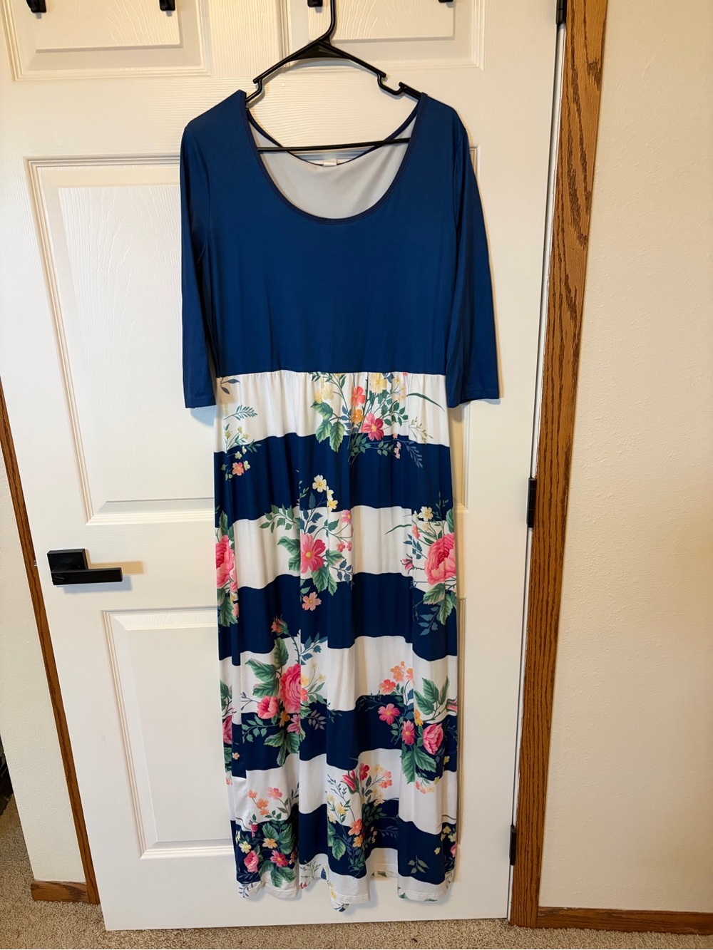 Floral Striped Maxi Dress